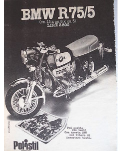 P.70.34  Pubblicita' Advertising Polistil BMW R75/5  1970 Clipping fumetto