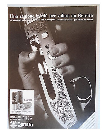 P.70.34 Pubblicita' Advertising Beretta Fucili e cartucce 1970 Clipping R.Tur.