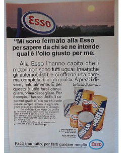 P.70.37 Pubblicita' Advertising Esso Olio motori 1970 Clipping Riv.Turismo