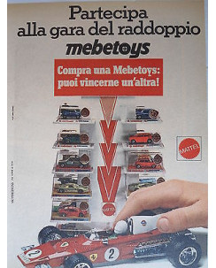 P.70.37 Pubblicita' Advertising Mattel Mebetoys Ferrari G.Prix Clipping fumetto