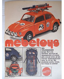 P.70.38 Pubblicita' Advertising Mattel Mebetoys Volkswagen sci Clipping fumetto