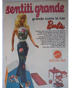 P.70.67 Pubblicita' Advertising Mattel Barbie Week end 1970 Clipping fumetto