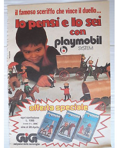 P.70.82 Pubblicita' Advertising Gig Playmobil Sceriffo 1970 Clipping fumetto