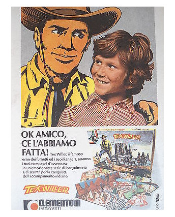 P.70.83 Pubblicita' Advertising Clementoni giochi Tex Willer 1970 Clipping fum.