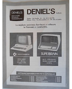 P.80.01 Pubblicita' Advertising Deniel's Software systems 1980 Clipping Riv. Pc