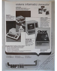 P.80.02  Pubblicita' Advertising Softec Sistemi informatici 1980 Clipping Riv.Pc