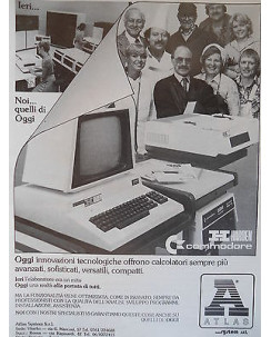 P.80.03 Pubblicita' Advertising Atlas Calcolatori comp. 1980 Clipping Rivista Pc