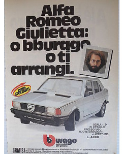 P.80.03 Pubblicita' Advertising Burago Alfa Romeo Giulietta 1980 Clipping fumet.
