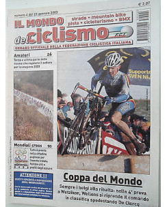 Il Mondo del Ciclismo n4del 23gen  2003 Wellens-Marconi-De Clercq-Franzoi   [SR]