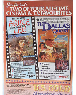 P.80.07 Pubblicita' Advertising Bruce Lee- Dallas Quest C64  1980 Clipping R.Pc