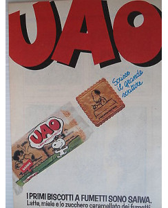 P.80.07 Pubblicita' Advertising Saiwa UAO biscotti fumetti 1980 Clipping fumetto
