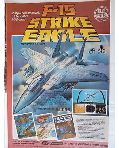 P.80.08 Pubblicita' Advertising F-15 strike Eagle C64,Atari  1980 Clipping R.Pc