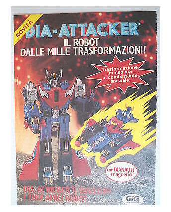 P.80.09  Pubblicita' Advertising Gig Dia Attacker Robot 1980 Clipping fumetto