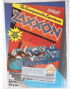 P.80.09 Pubblicita' Advertising The official Zaxxon C64 1980 Clipping Riv.Pc