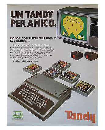 P.80.10 Pubblicita' Advertising Rebit Computer Tandy TRS 80 1980 Clipping Riv.Pc