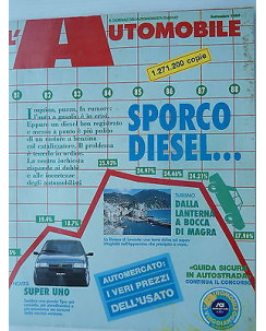 L'Automobile  n.474 sett 1989  Fiat Uno-Tipo 1.1-Sporco Diesel    [SR]