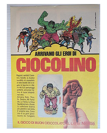 P.80.18 Pubblicita' Advertising Nestle'Eroi di  Cioccolino1980 Clipping fumetto