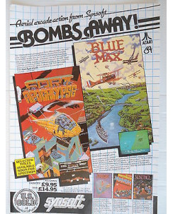 P.80.20 Pubblicita' Advertising Bombs Away  Atari-C64  1980 Clipping Riv.Pc