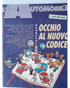 L'Automobile  n.503 apr 1992 Fiat Tipo 1.9-Nuovo codice della strada   [SR]