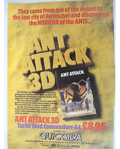 P.80.24 Pubblicita' Advertising Ant Attack 3D C64  1980 Clipping Riv.Pc