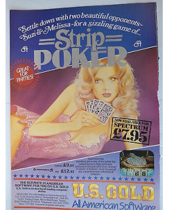 P.80.29 Pubblicita' Advertising Strip Poker C64  1980 Clipping Riv.Pc