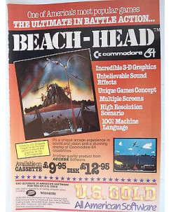 P.80.38 Pubblicita' Advertising Beach-Head C64  1980 Clipping Riv.Pc