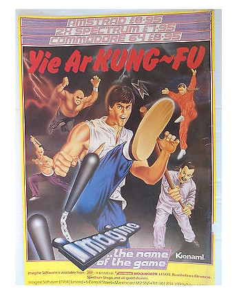 P.80.44 Pubblicita' Advertising Yie Ar Kung-Fu C64,Amstrad  1980 Clipping Riv.Pc