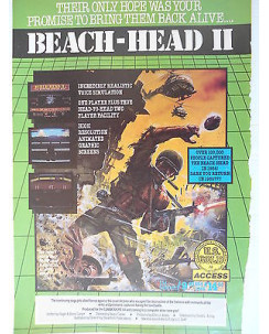 P.80.47 Pubblicita' Advertising Beach-Head II C64  1980 Clipping Riv.Pc