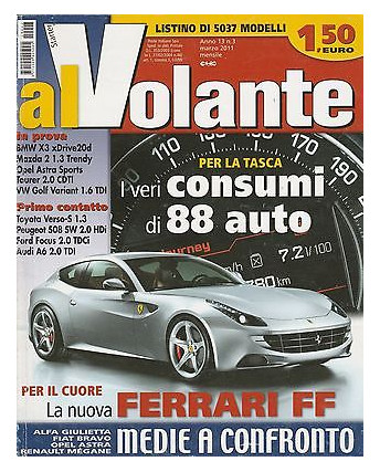 Al Volante n.  3 Anno XIII mar 12 - Peugeot 508 - Ford Focus - BMW X3