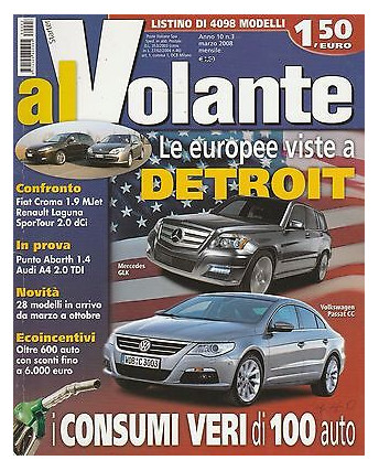 Al Volante n.  3 Anno X   mar 08-  Le europee viste a Detroit - Audi A4