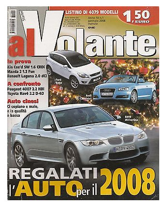 Al Volante n.  1 Anno X   gen 08 - BMW M3 - Audi A3 - Ford Kuga
