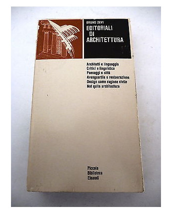 BRUNO ZEVI: Editoriali di architettura PBE 359 - 1979 EINAUDI A53