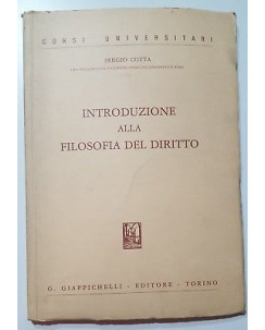 Sergio Cotta: Introduzione alla Filosofia del Diritto ed. Giappichelli 1984 A85