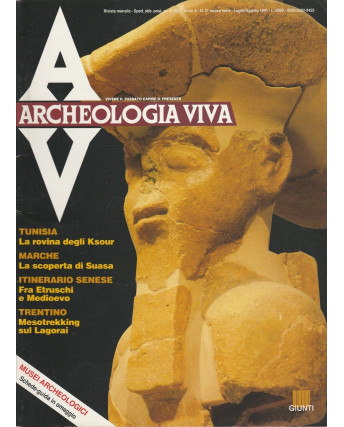 Archeologia Viva n. 21 lug 1991 - Tunisia - Marche - Trentino  ed.Giunti