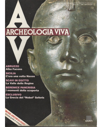 Archeologia Viva n. 17 mar 1991 - Abruzzo - Sicilia - Scavi in Egitto  ed.Giunti