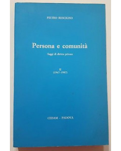 Pietro Rescigno: Persona e comunita' vol II ed. CEDAM  1988 A86