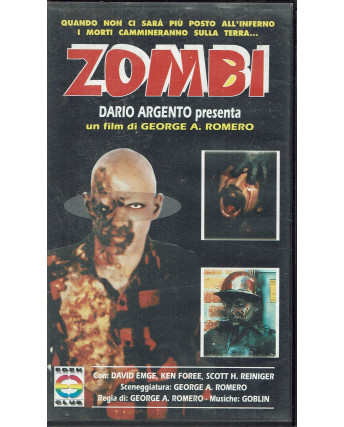 042 VHS Zombi Dario argento presenta film di Romero Eden Club EVM042 RARA